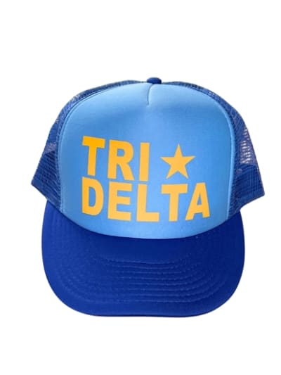 Tri Delta 2 Tone Blue with Gold Trucker