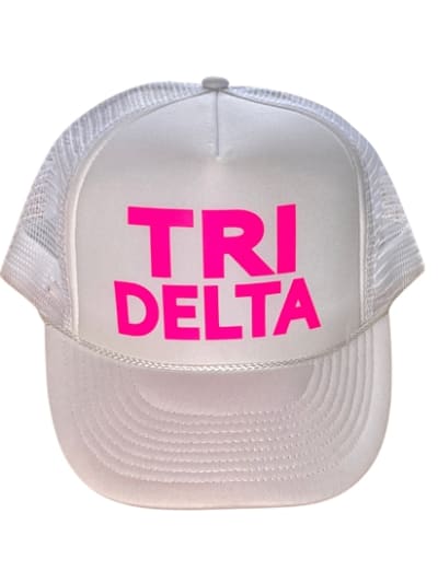 Tri Delta White with Pink Trucker