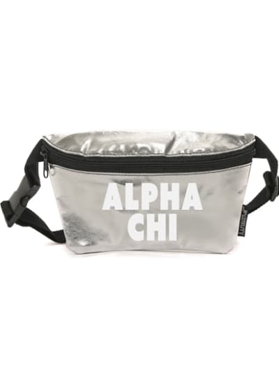 Silver Metallic Fanny - Alpha Chi