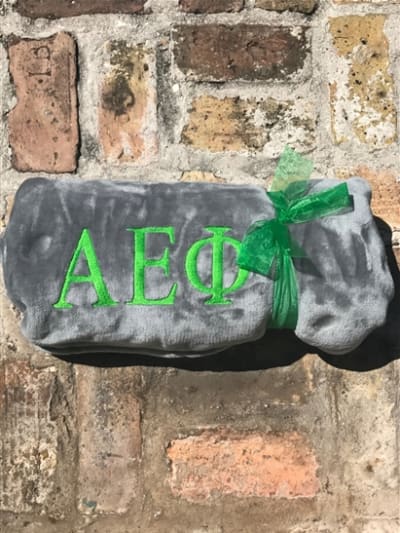 Grey Plush Blanket - Alpha Epsilon Phi