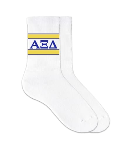 Alpha Xi Delta Crew Socks (band style)