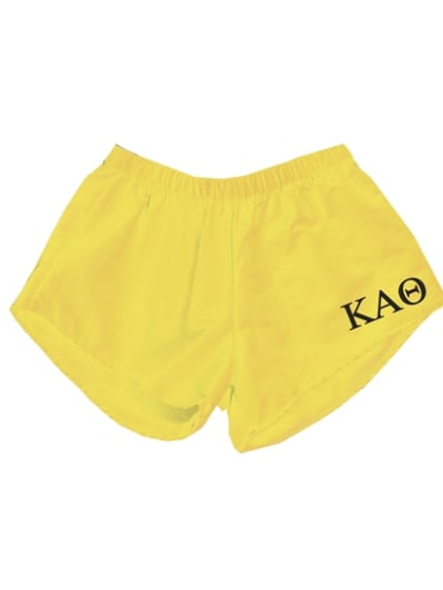 Yellow Sorority Shorts - Theta (black design)