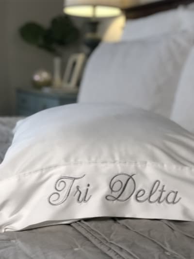 Monogrammed Pillowcase - Tri Delta