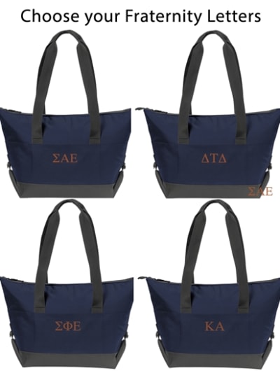 18 Pack NAVY Cooler - Select FRATERNITY  Letters (Burnt Orange Thread)