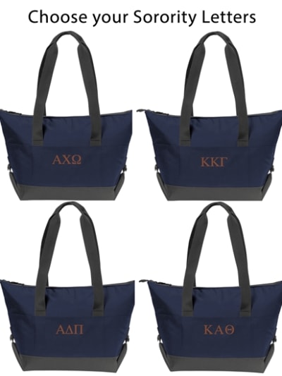 18 Pack NAVY Cooler - Select SORORITY Letters (Burnt Orange Thread)