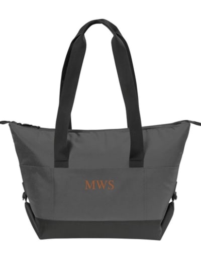 18 Pack CHARCOAL Cooler - Custom Library Style (burnt orange thread)