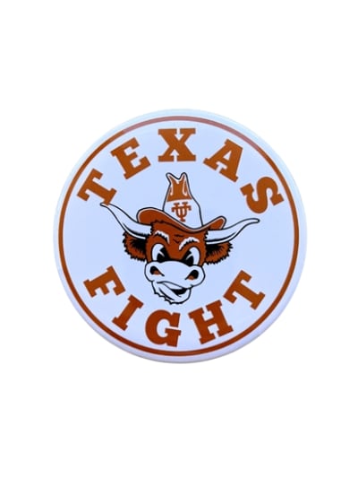 Retro Texas White Bevo  Pin