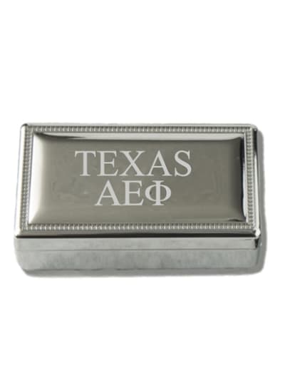 TEXAS Silver Pin Box - Alpha Epsilon Phi
