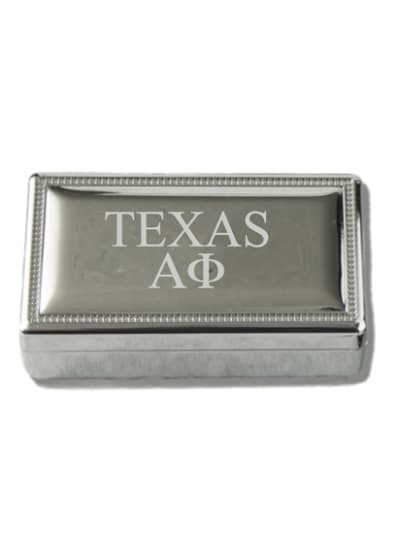 TEXAS Silver Pin Box - Alpha Phi