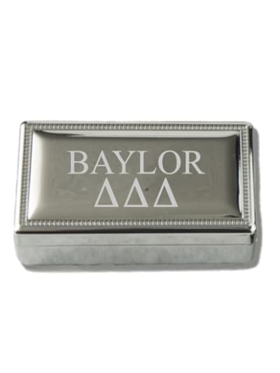 Silver Pin Box - Baylor Tri Delta