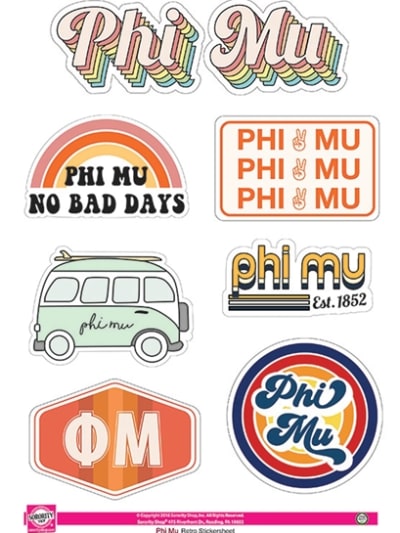 Retro Stickers - Phi Mu