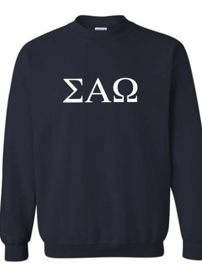 Navy Sweatshirt -Greek Letters Style - SAO