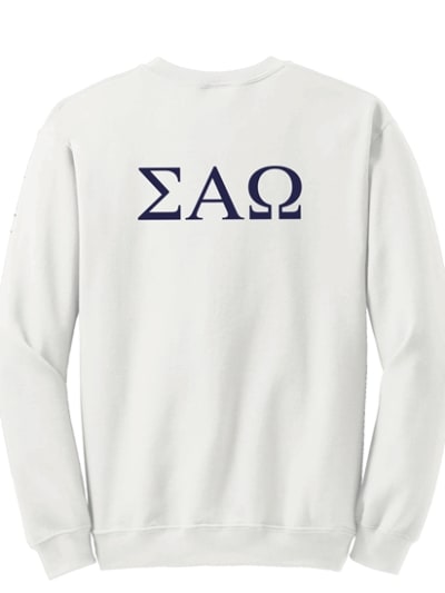 White Sweatshirt -Greek Letters Style - SAO