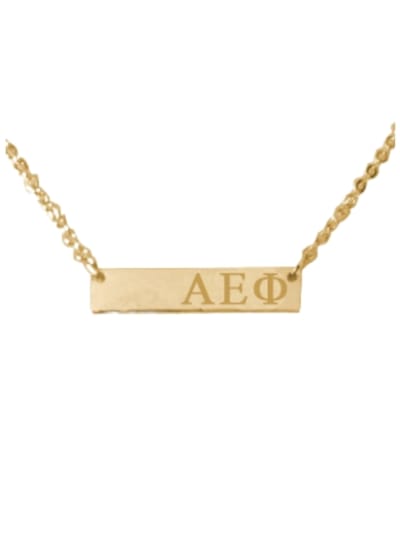 Sorority Gold Bar Necklace - Alpha Epsilon Phi