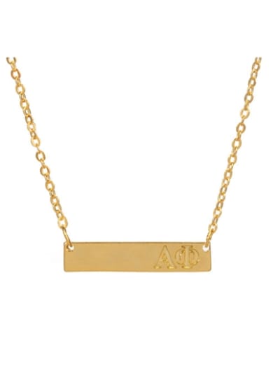 Sorority Gold Bar Necklace - Alpha Phi