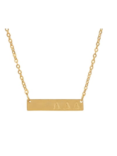 Sorority Gold Bar Necklace - Tri Delta