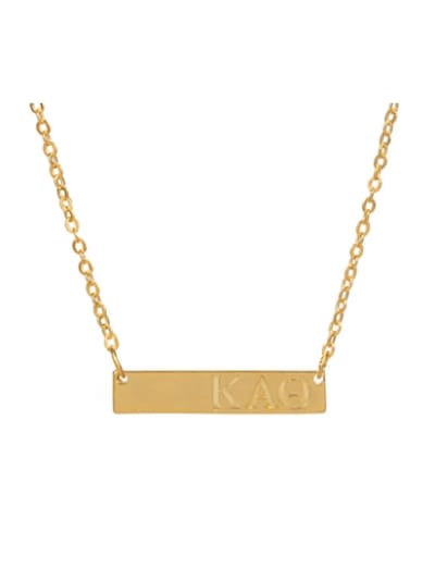 Sorority Gold Bar Necklace - Theta
