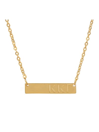 Sorority Gold Bar Necklace - Kappa