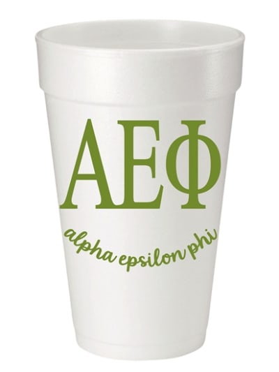 Sorority Script Styrofoam Cups - Alpha Epsilon Phi