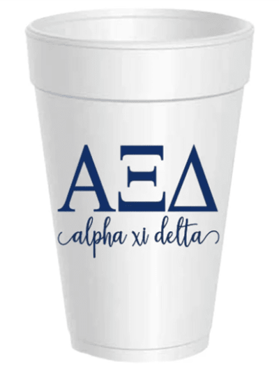 Sorority Script Styrofoam Cups - A Xi Delta