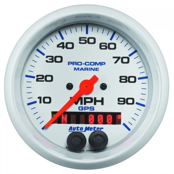 Auto Meter 200636 GPS Speedometer Marine White Gauge