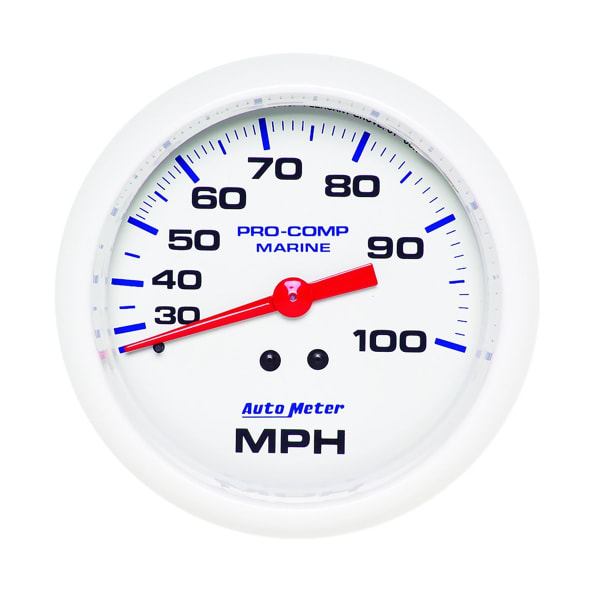 Auto Meter 200754 Mechanical Speedometer 0-100 MPH Marine White