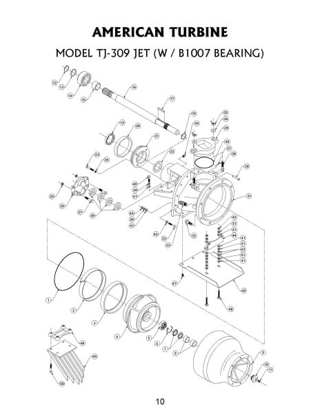 Dominator Model TJ-309 Jet W B1007 Bearing