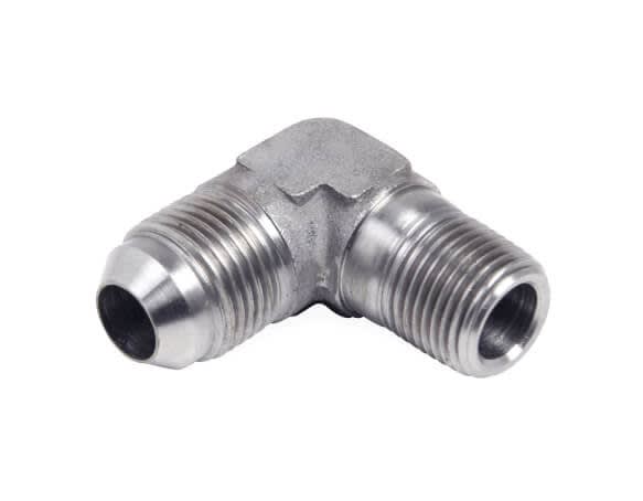 -10 AN to 3/8 NPT Stainless Steel 90 Degree Adapter Fitting
