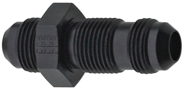 -8 AN Straight Bulkhead Union Black