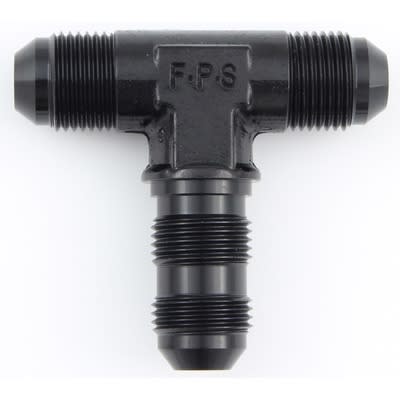 -06 AN Bulkhead Union Tee Black