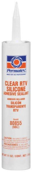 PermatexÂ® Clear Silicone Adhesive Sealant 3oz