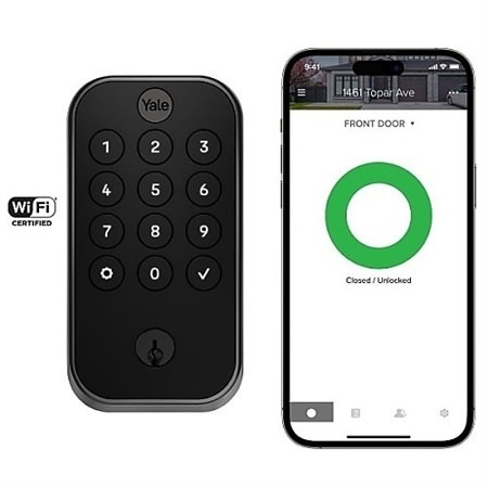 Yale YRD614-WF1-BSP Pro 2 Keypad with WiFi, Black Suede