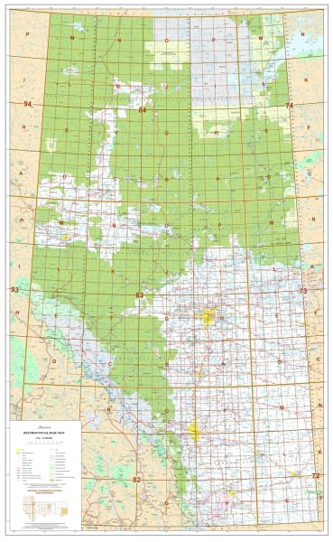 Discover the definitive guide to the province with the Alberta NTS Provincial Base Wall Map 1:1,000,000. This comprehensive, high-quality wall map provides an unparalleled overview of Alberta, blending essential geographic features with the precise detail