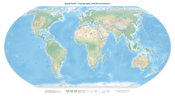 Discover the world with the Florence Centered Equal Earth Physical Map (55x30). An accurate, Atlantic-centered world map featuring true-to-size continents and high-detail relief.