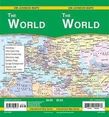 The World Folded Map. This world reference map includes local time zones, flag for the countries of the world, an enlarged version of Europe for easy reference and a country and place index.