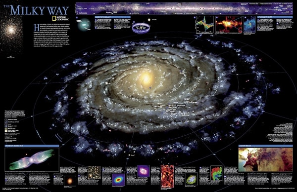 Explore our home galaxy with this stunning, high-quality National Geographic Milky Way Wall Map Poster. Measuring approximately 31.25 x 20.25 inches, this art quality print is an essential piece of astronomy decor for any home, school, or office.
