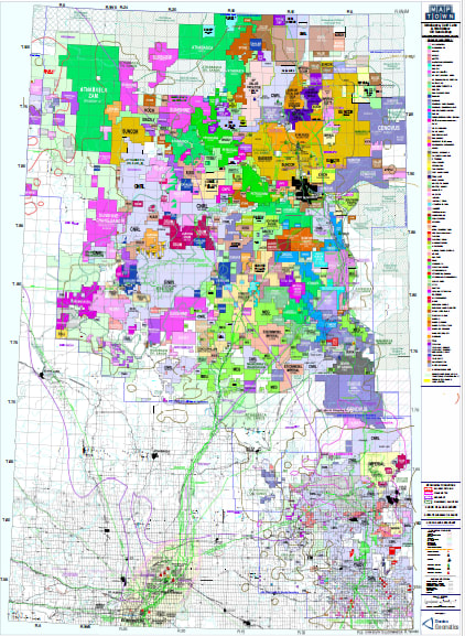 This map showcases the location of the major Oil Sands Players and Projects in the Athabasca, Cold Lake and Wabiskaw regions. You can quickly and easily identify where a company has Oil Sands Leases and Projects.
