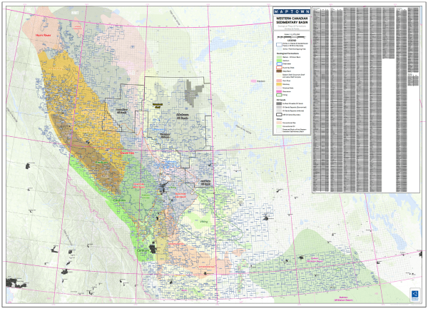 Western Canada Strikes and Play Locations Map. This map shows Oil and Gas Strike Areas for BC and Alberta and Oil and Gas Fields for Saskatchewan and Manitoba. It also depicts all the major oil, gas and oil sands play locations in Western Canada, by showi