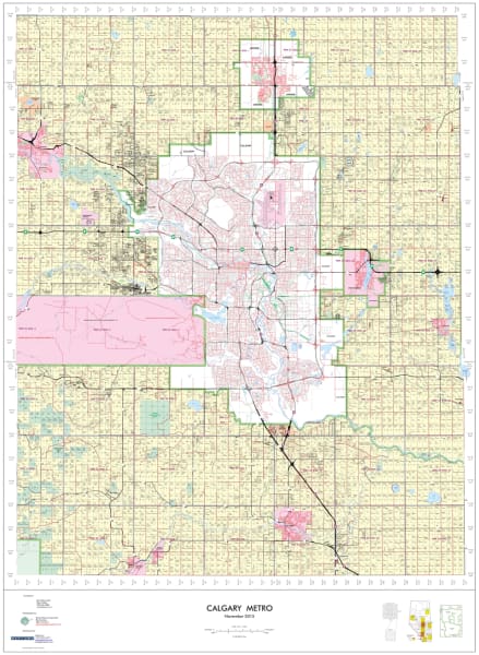 Calgary Metro Wall Map Roy Swenson
