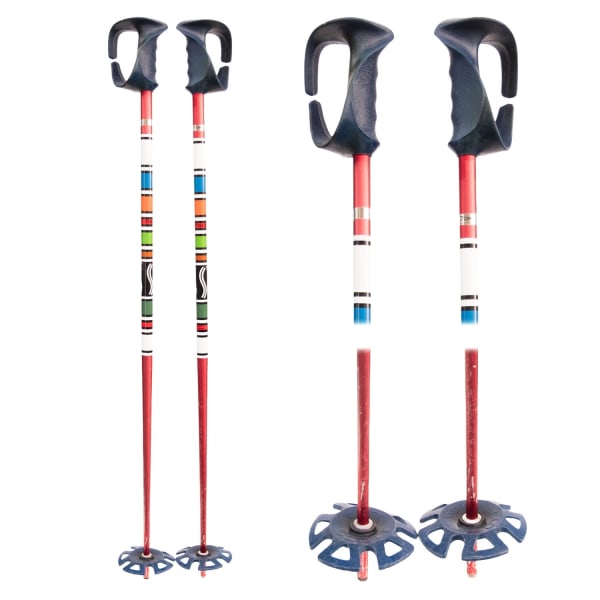 1970s Scott 'The Ski' Metallic Cherry Red Aluminum Ski Poles