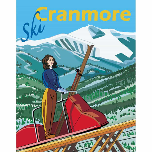 Mount Cranmore New Hampshire Vintage Art Deco Ski Poster