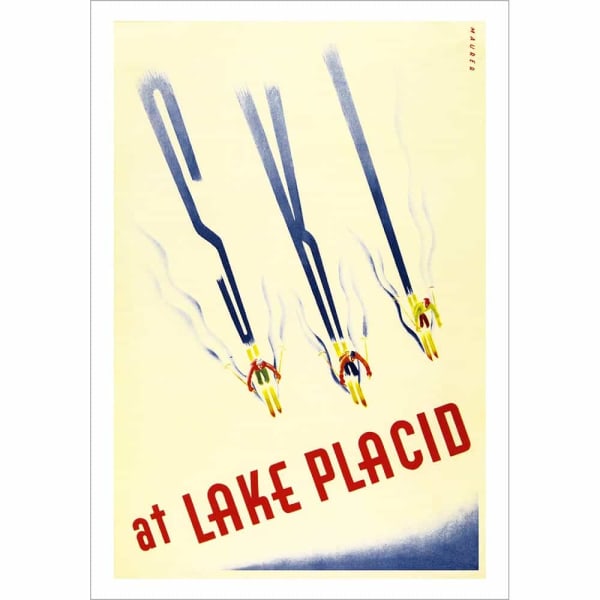 Lake Placid 1940s Ski Poster