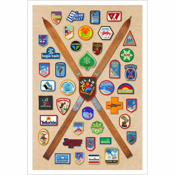 Ski Area Patches From North America Ski Poster