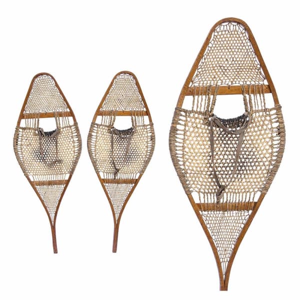1930s Native American Vintage Wooden Snowshoes.  Length- 44 x 15 inches
