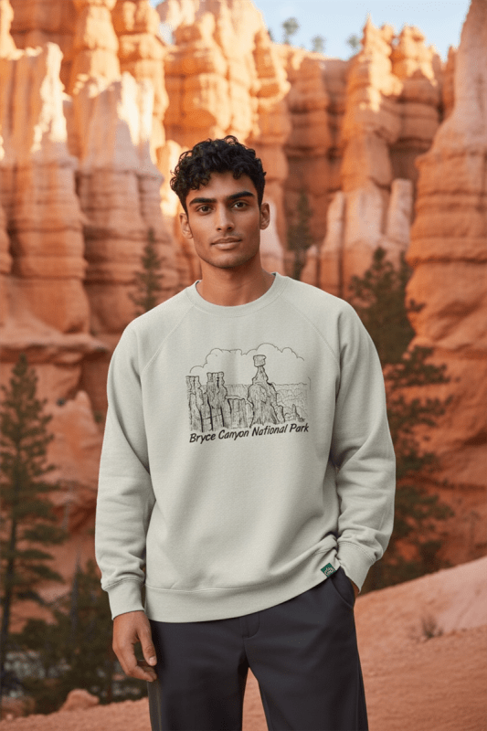 Bryce Canyon Pencil Sketch Crew Neck Sweatshirt