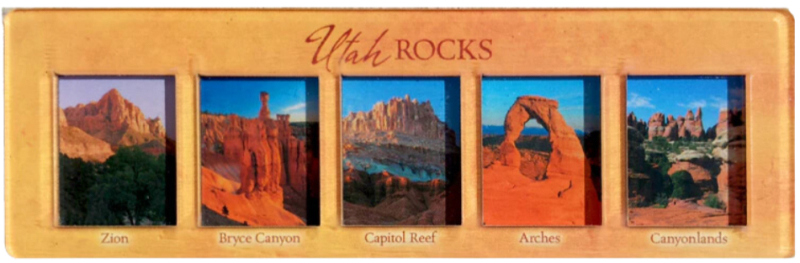 Utah Rocks 1"X5" Panoramic Acrylic Magnet