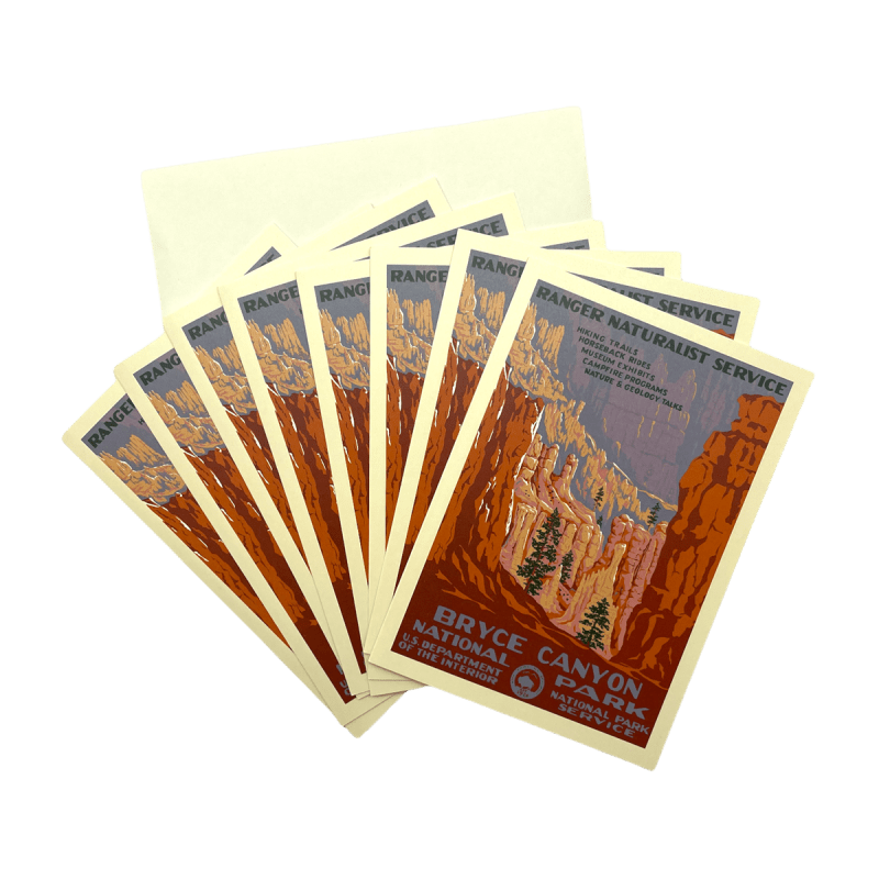 Bryce Canyon WPA Retro Style Notecards