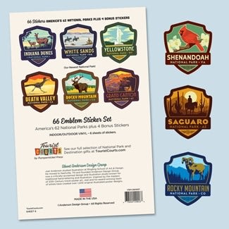 National Parks 66 Mini Emblem Sticker Set