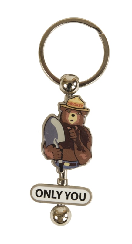 Smokey Bear Spinner Pole Keychain