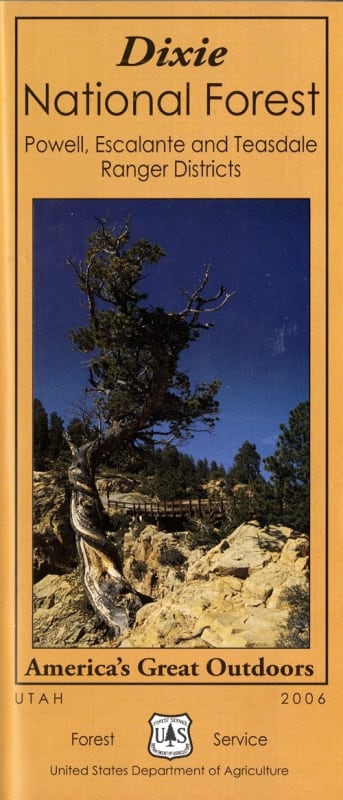 Dixie National Forest: Powell, Escalante and Teasdale Ranger District map